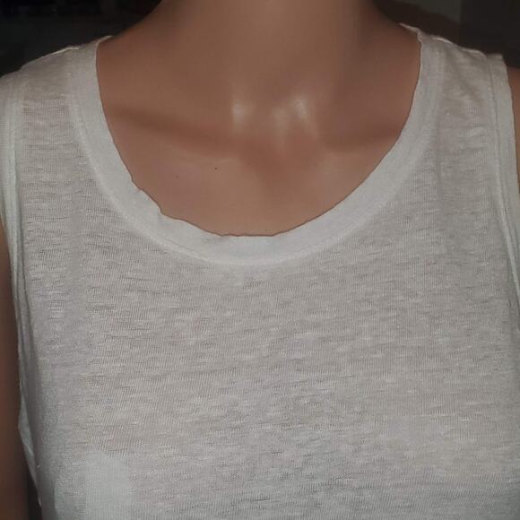 ATHLETA Size S Twist Knot Zephyr Linen Sleeveless Active Tank White - Picture 2 of 9